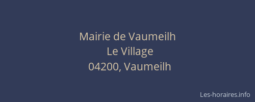 Mairie de Vaumeilh