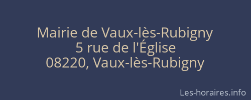 Mairie de Vaux-lès-Rubigny