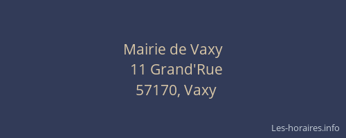 Mairie de Vaxy
