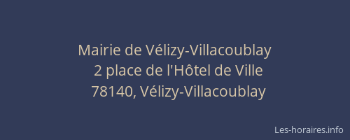 Mairie de V&eacute;lizy-Villacoublay