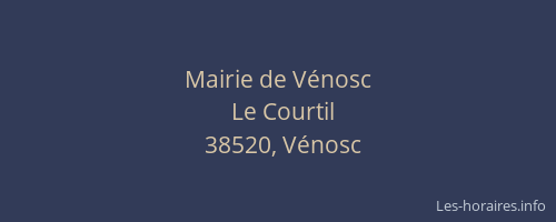 Mairie de V&eacute;nosc
