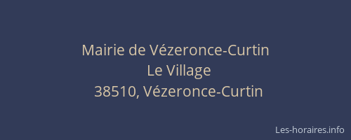 Mairie de Vézeronce-Curtin