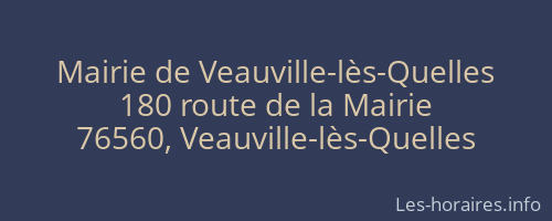 Mairie de Veauville-lès-Quelles