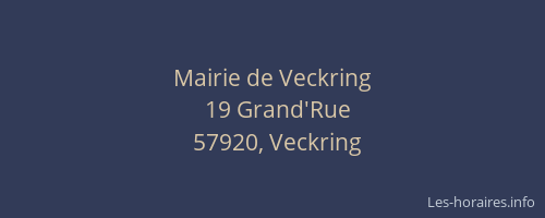 Mairie de Veckring