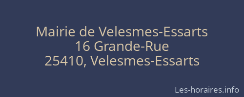 Mairie de Velesmes-Essarts