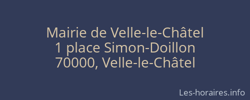 Mairie de Velle-le-Châtel