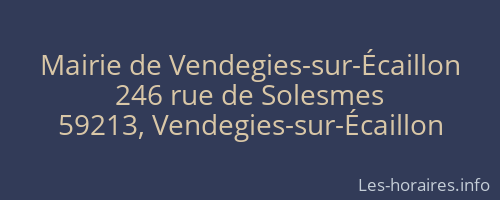 Mairie de Vendegies-sur-Écaillon