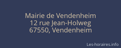 Mairie de Vendenheim
