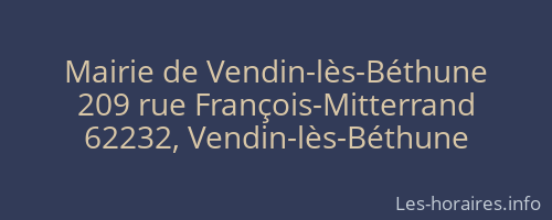 Mairie de Vendin-lès-Béthune
