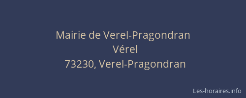 Mairie de Verel-Pragondran