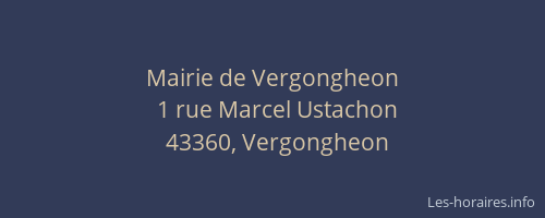 Mairie de Vergongheon