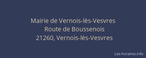 Mairie de Vernois-l&egrave;s-Vesvres