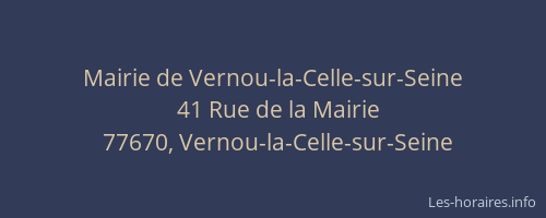 Mairie de Vernou-la-Celle-sur-Seine