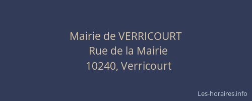 Mairie de VERRICOURT