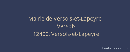 Mairie de Versols-et-Lapeyre