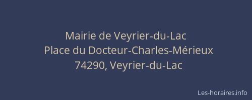 Mairie de Veyrier-du-Lac