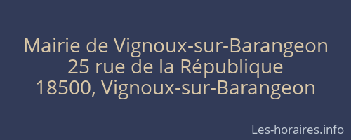 Mairie de Vignoux-sur-Barangeon