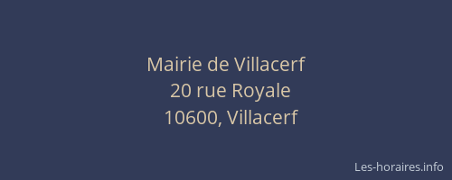 Mairie de Villacerf