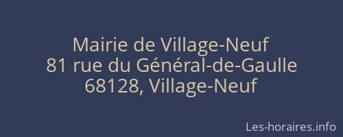Mairie de Village-Neuf
