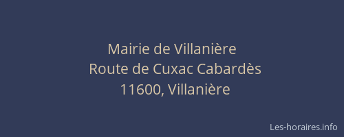 Mairie de Villani&egrave;re