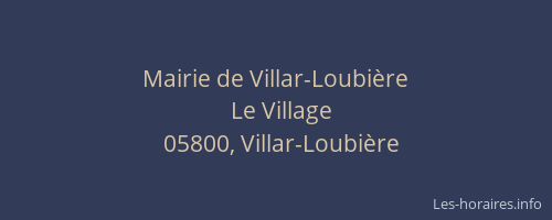 Mairie de Villar-Loubière
