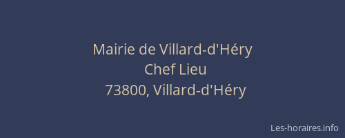 Mairie de Villard-d'H&eacute;ry