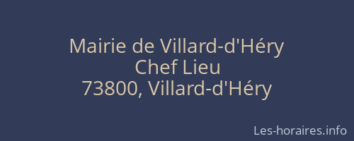 Mairie de Villard-d'Héry