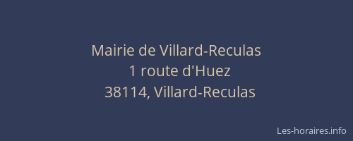 Mairie de Villard-Reculas