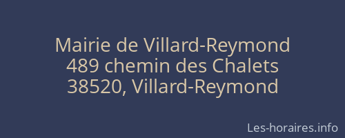 Mairie de Villard-Reymond