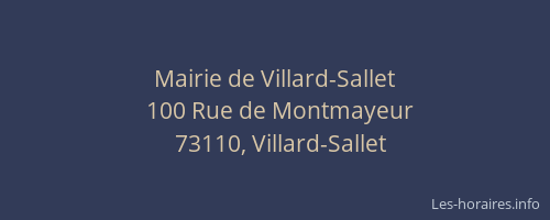 Mairie de Villard-Sallet