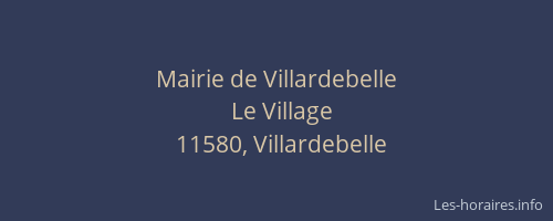 Mairie de Villardebelle