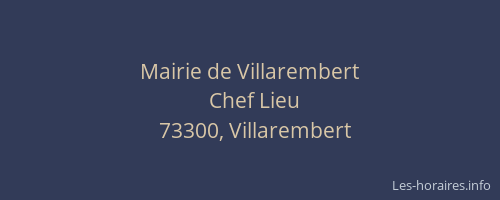 Mairie de Villarembert