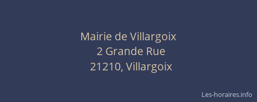 Mairie de Villargoix