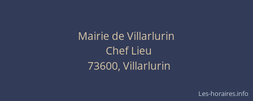 Mairie de Villarlurin