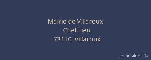 Mairie de Villaroux