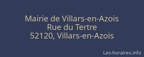 Mairie de Villars-en-Azois