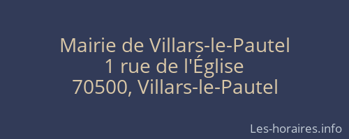 Mairie de Villars-le-Pautel