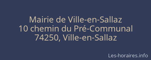 Mairie de Ville-en-Sallaz