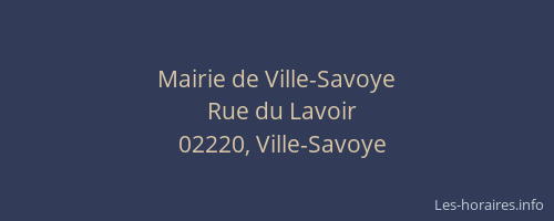 Mairie de Ville-Savoye