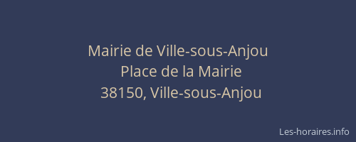 Mairie de Ville-sous-Anjou