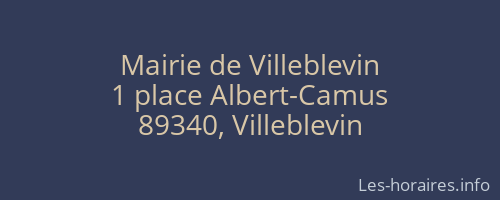 Mairie de Villeblevin