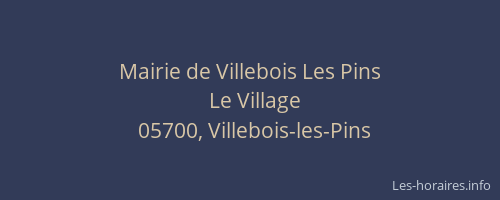 Mairie de Villebois Les Pins