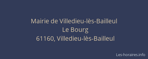 Mairie de Villedieu-l&egrave;s-Bailleul