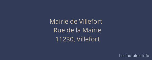Mairie de Villefort