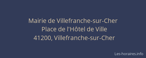 Mairie de Villefranche-sur-Cher