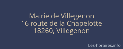 Mairie de Villegenon