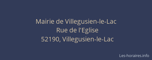 Mairie de Villegusien-le-Lac