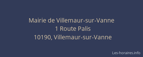 Mairie de Villemaur-sur-Vanne
