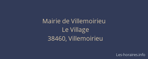 Mairie de Villemoirieu