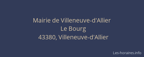 Mairie de Villeneuve-d'Allier